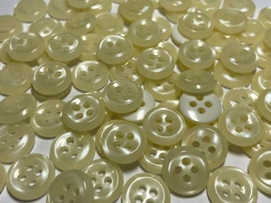 Classic/Basic Ivory Poly Shell Button for Shirts & Blouses 9.5mm & 13mm 4hole - Picture 1 of 5
