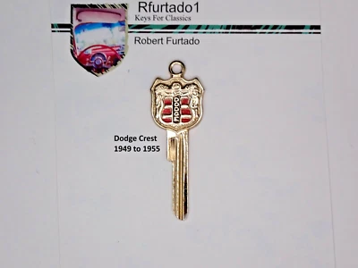 Llave en blanco con escudo chapada en oro para Dodge 1949 a 1955 (X1199G) Foto 1 de 2
