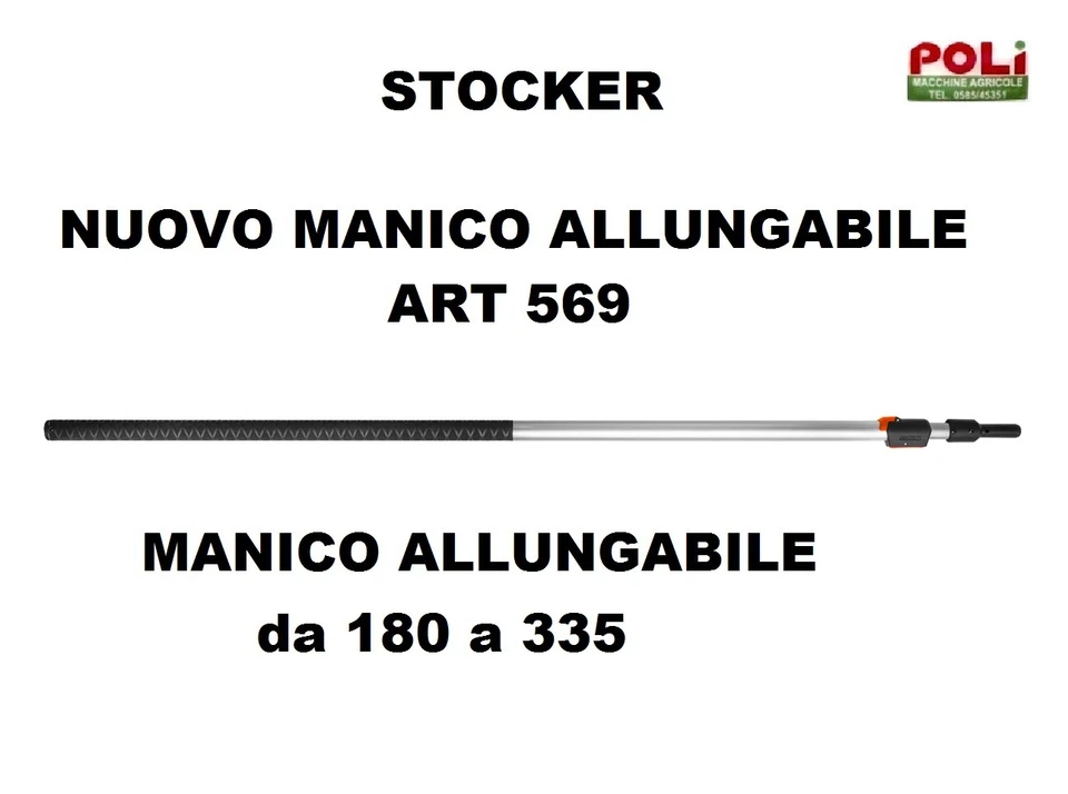 MANICO TELESCOPICO ASTA IN ALLUMINIO 2 SEZIONI 1,80 - 3,35 METRI art.569 STOCKER - Immagine 1 di 1
