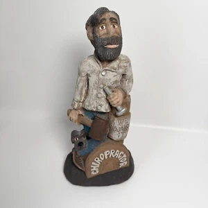 Chiropractor Figure Man Sculpture Gift Retirement 9.5” Tools Dog We Adjust It - Picture 1 of 10