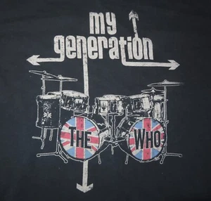 Retro The WHO "My Generation" (2XL) T-Shirt BLACK PETE TOWNSHEND ROGER DALTREY - Picture 1 of 2