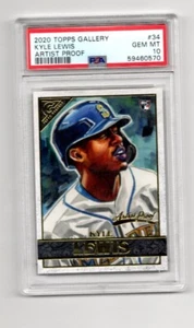 2020 Topps Gallery Kyle Lewis Artist Proof PSA 10 GEM MT #34 Rookie Card - Picture 1 of 2