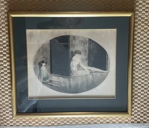 Louis Icart  French Doll/Poupé Moderne, circa 1926  oval colour etching Framed  - Picture 1 of 12