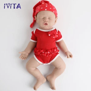 IVITA 17“Lebensechte Schlafende Mädchen-Baby-Ganzkörper-Silikon-Reborn-Babypuppe - Bild 1 von 12
