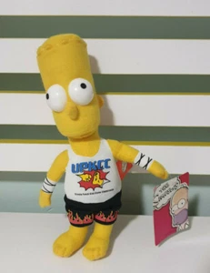 BART SIMPSON PLUSH TOY THE SIMPSONS WRESTLING SHIRT CHARACTER TOY 25CM - Picture 1 of 2