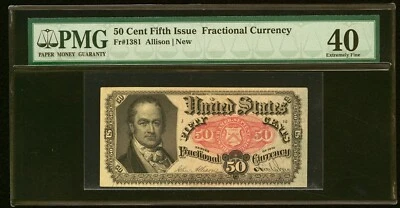 FR1381 50c US FRACTIONAL CURRENCY -  PMG40 - Image 1 of 2