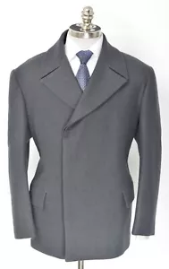 $6690 NWT KITON KNT Gray 14 Micron Wool Double Breasted Over Coat 44 (EU 54) XL - Picture 1 of 10