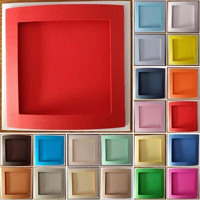 Square Aperture Tri-Fold Card Blanks 3.5" 9cm Window 4.8" 12cm Color Card 5 Pack