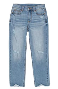 Jordache Girls Denim Jeans Blue 18 Destructed High Rise Zipper Button Pockets - Picture 1 of 12