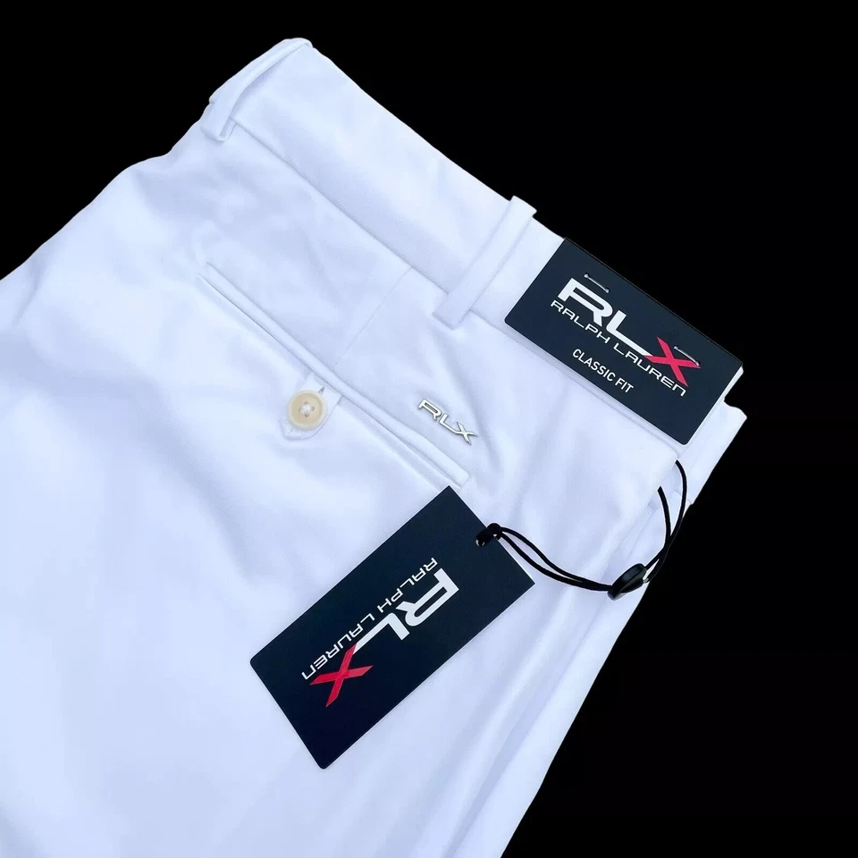 Shorts de golfe RLX Ralph Lauren ajuste clássico tamanho 34 desempenho elástico branco - Imagem 1 de 4