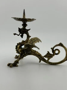 Antike Figur Drache 925 Sterling Silber Kerzenhalter - Bild 1 von 11