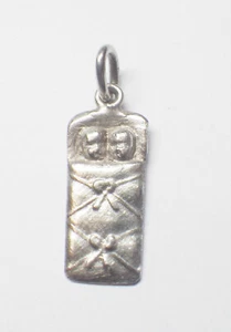 vintage Anhänger Charm Babies Zwillinge Silber - Bild 1 von 2