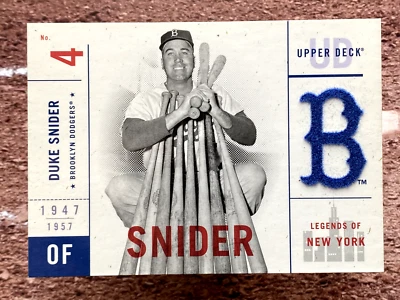 2001 Upper Deck Legends of New York Duke Snider #8 Brooklyn Dodgers Foto 1 de 2