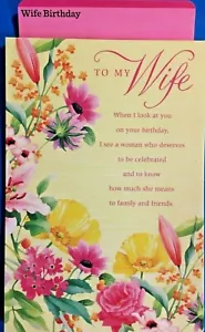 WIFE BIRTHDAY Cards with LOVE to My WIFE, "I LOVE YOU" 15 Choices Hallmark 90A - Picture 1 of 43