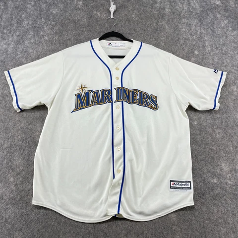 Seattle Mariners Jersey Mens 2XL Cream Felix Hernandez 34 Coolbase USA Majestic Cover