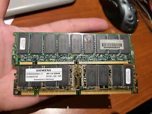Barrette mémoire pc100-222-620 8m*64 et compaq 323016-001 0W98C40BIF8 ecc Vintag - Photo 1/3