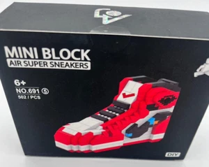 Small Jordan Shoe Building Blocks/Construction Bricks/ Puzzles/ Toy/ RED & White - Picture 1 of 2