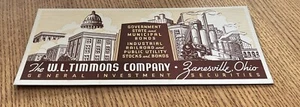 Antike Zanesville Ohio Handel Visitenkarte Investmentfirma Timmons Art Deco - Bild 1 von 2