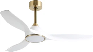 52 Inch 6 Speed High CFM Quiet DC Motor Modern Ceiling Fan with Lights Remote Co - Picture 1 of 12