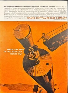 Grand Central Rocket Co Mercury System NASA Redland CA Vtg Print Ad 1961 - Picture 1 of 6
