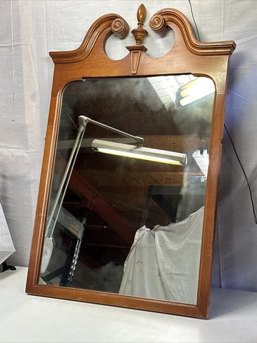 Antique wood framed Mirror Mcm Vintage 24” Wide 38” Solid Build Victorian Cover