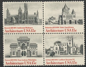 USA - 1980 - American Architecture - 15¢ x4 - #301 - Picture 1 of 1