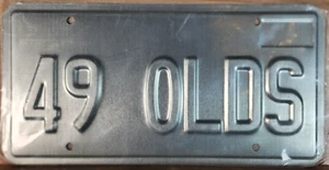 Oldsmobile Oldtimer Metall Neuheit Nummernschild Autoschild 49 Olds von 1949 - Bild 1 von 1