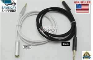 3.5mm Audio Extension Cable Stereo Headphone Cord Male to Female Car AUX Braided - Picture 1 of 2