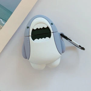 For Apple Airpods 1/2 3 pro Cute Cartoon Shark Silicone Protective Case Cover - Picture 1 of 10