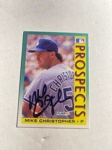 Los Angeles Dodgers MIKE CHRISTOPHER Signed Card