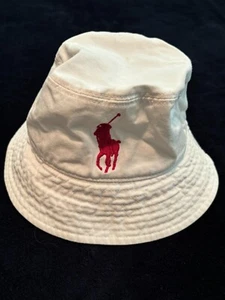 Polo Ralph Lauren Pink Pony Girls White Bucket Hat Childs Size Small Embroidered - Picture 1 of 7