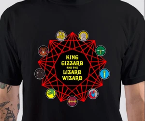 Camicia King Gizzard and the Lizard Wizard Band Testato Regalo Famiglia Nera S-234XL - Foto 1 di 6