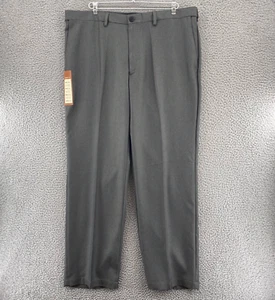 Haggar Pants Men 40 Gray Wide Leg Plain Front Cool 18 No Iron Classic Office NWT - Bild 1 von 12