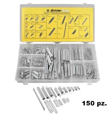 ASSORTIMENTO SET DI MOLLE A COMPRESSIONE E A TRAZIONE 150 PEZZI IN BOX - Immagine 1 di 4