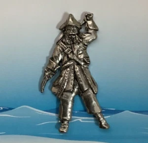 Pirate Silver Pewter Pin Badge (P) - Picture 1 of 2