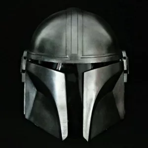 Maschera Elmetto Mandaloriano Nera Serie Star Wars Cosplay Acciaio Indossabile Guerriero - Foto 1 di 4