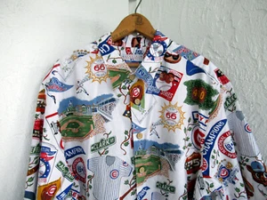 MLB Chicago Cubs Reyn Spooner Sports Mens XL Hawaiian Cotton Shirt EXC - Picture 1 of 4