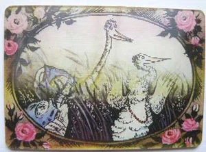 1989 UdSSR Russische Stereo Ansicht Taschenkalender Reiher & Kran Cartoon Held - Bild 1 von 1