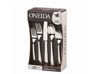NEW ONEIDA HARDING 20-pc. Flatware Set SILVERWARE SPOON FORK KNIFE SERVING 4 - Picture 1 of 1