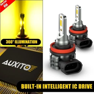 H8 H9 H11 LED Fog Light Bulbs Fog Light Bulb 3000K Yellow High Power 100W Lamps - Picture 1 of 13