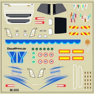 Decals 1 set  Universal set Volvo FH No.  M-006 - 1:87 /DL6 - Image 1 of 4