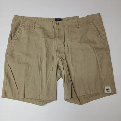 George Twill Shorts Men's Size 42 Beige Flat Front 9" Inseam Above The Knee - Image 1 of 4