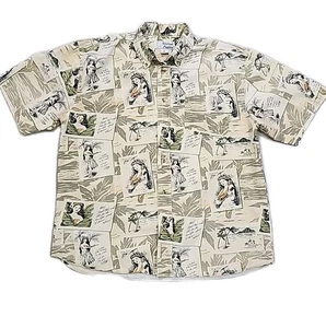 Camisa Hawaiana De Colección Michael Austin Para Hombres L Algodón Hula Niña Playa Escena Aloha - Imagen 1 de 7