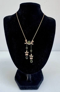 Gorgeous Antique Victorian Pure 15 Ct K Gold Seed Pearl Emerald Pendant Necklace - Bild 1 von 9