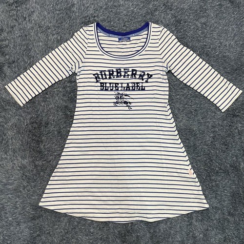 Mini abito Burberry etichetta blu manica lunga bordo cotone usatoo