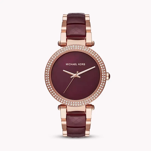 Orologio Michael Kors donna Parker quadrante cristallo rosso e oro bracciale donna MK6427
