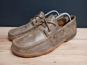 Twisted X Mens Boat Shoe Driving Mocs Slip On Casual Leather Loafers Size 11 - Picture 1 of 10