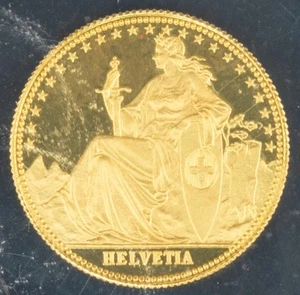 1986 Switzerland 1/10 oz Gold 999.9 Helvetia Proof 1/10 Unze Mint Sealed - Picture 1 of 4