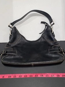 Michael Kors Vintage Black Leather Hobo Shoulder Bag - Picture 1 of 5