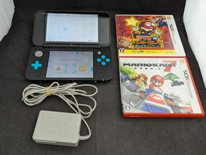 B611 Nintendo New 2DS Konsole LL XL Schwarz x Türkis Japan mit Spieleadapter Stift - Bild 1 von 12